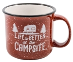 Camco Life Is Better At The Campsite Travel Mug - Speckled Red - 16 Oz