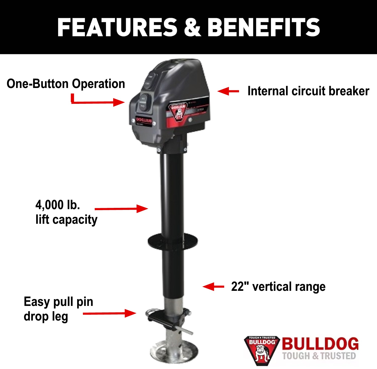 Bulldog 500199 Powered Tongue Jack