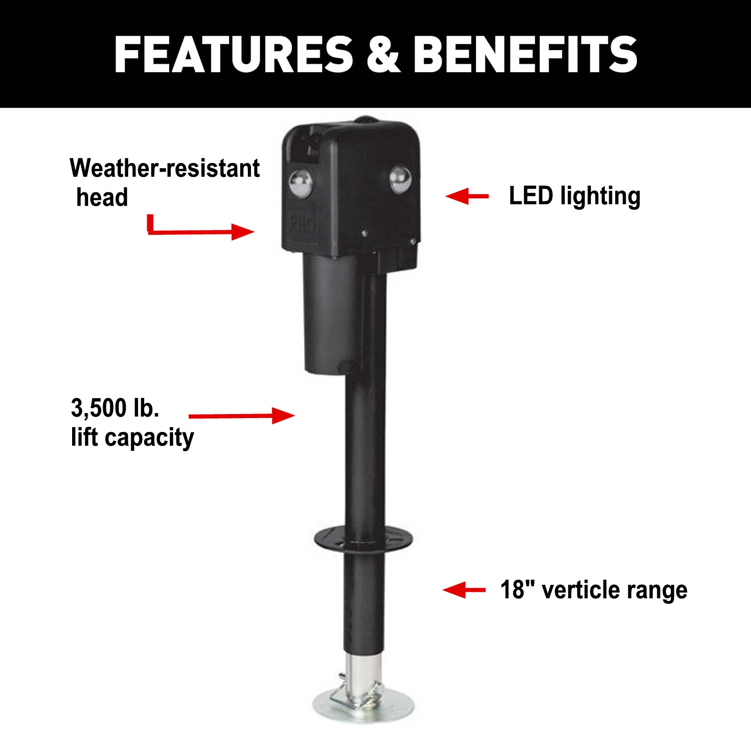 Suspension Pro SP3500 Electric Trailer Tongue Jack