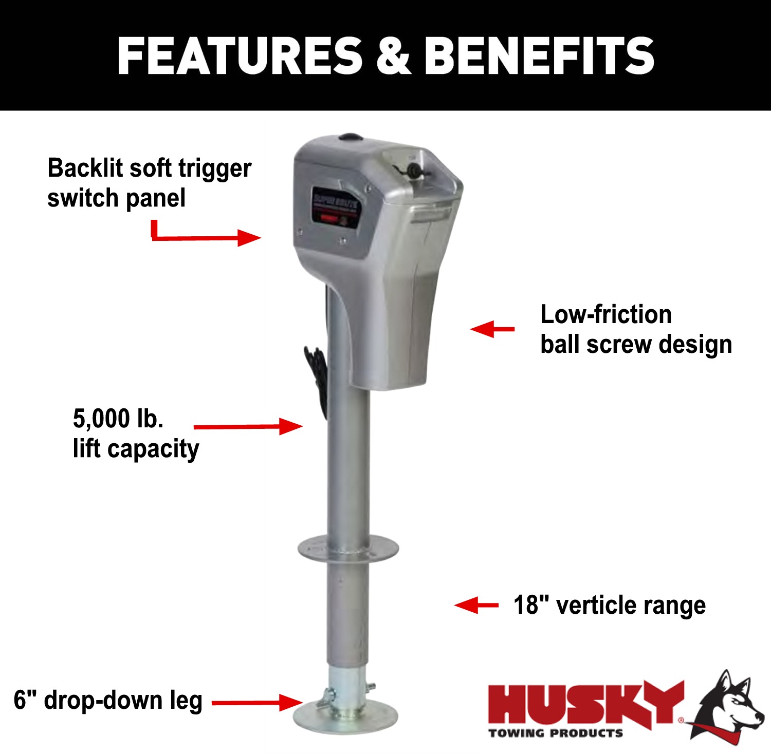 Husky Super Brute Electric Tongue Jack