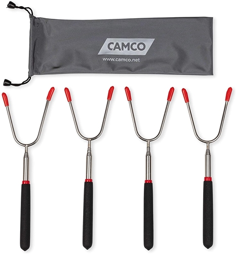 Camco 44015 Extendable Roasting Forks With Storage Bag - Set of 4