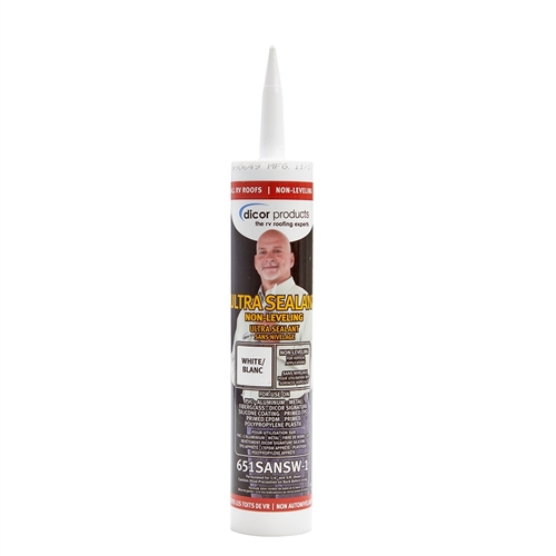 Dicor Non-Leveling Ultra Sealant RV Roof Sealant, White, 10.3 Oz