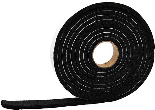 AP Products 018-385825 Multi-Purpose Vinyl Foam Tape - 0.375" x 0.625" x 25 Ft - Black