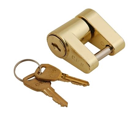 C.E. Smith Company 00900-40 Trailer Coupler Padlock With Keys, 3/4" Opening, 1/4" Lock Pin, Brass