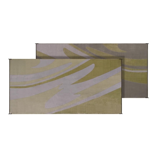 Faulkner Reversible RV Patio Mat - Silver & Gold Mirage Design - 8' x 16'