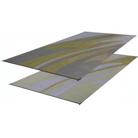 Faulkner 46362 Reversible RV Outdoor Patio Mat - Silver & Gold Mirage Design - 8' x 20'