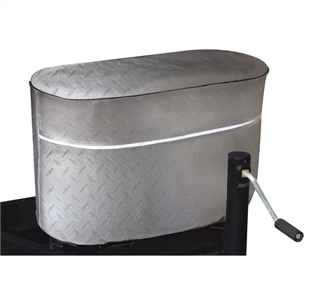 ADCO 2714 Diamond Plated Propane Tank Cover - Silver - Double 40 Lb