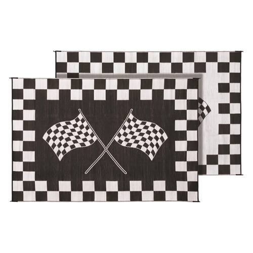 Faulkner Reversible RV Patio Mat - Finish Line Design - 6' x 9'