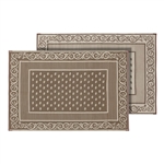 Faulkner Reversible RV Patio Mat - Beige Vineyard Design - 3' x 5'