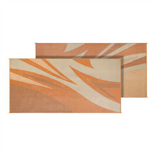 Faulkner Reversible RV Patio Mat - Tan & Gold Summer Waves Design - 8' x 20'