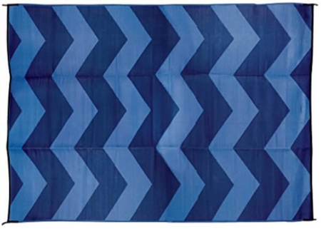 Camco 42878 RV Reversible Outdoor Mat - Blue Chevron Design - 6' x 9'