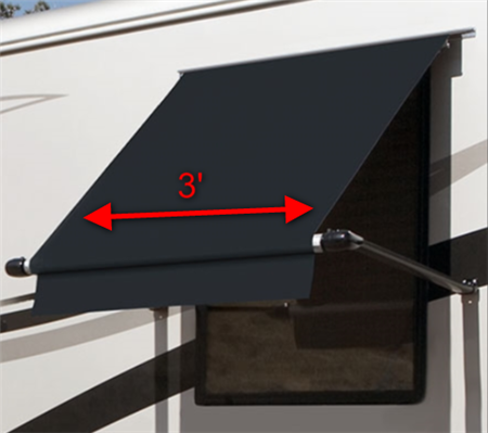 Carefree WG0304E4EB Simply Shade RV Window Awning - 3' - Black