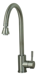 American Brass Gooseneck Spout Kitchen Faucet - Brushed Nickel