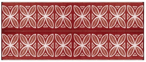 Camco 42832 RV Reversible Outdoor Mat - Burgundy Botanical - 20' x 8'