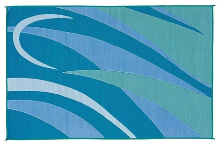 Ming's Mark GC3 Reversible RV Patio Mat - Blue & Green Graphic - 8' x 20'