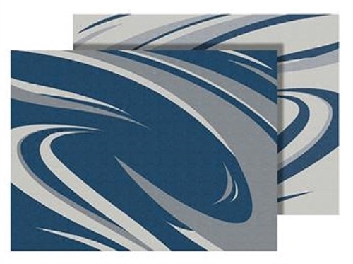 Faulkner 53007 Blue And Gray Modern Swish RV Patio Mat - 9' x 12'