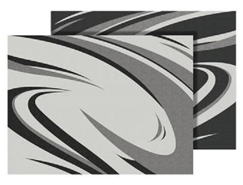 Faulkner 53008 Black And Gray Modern Swish RV Patio Mat - 9' x 12'