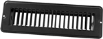 JR Products 02-29145 RV Steel Floor Register Without Damper - Black