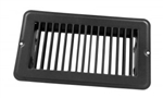 JR Products RV Steel Floor Register Without Damper - Black