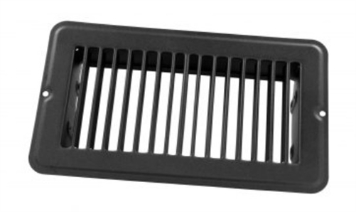 JR Products 02-29165 RV Steel Floor Register Without Damper - Black