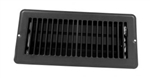 JR Products RV Steel Floor Register With Damper - Black