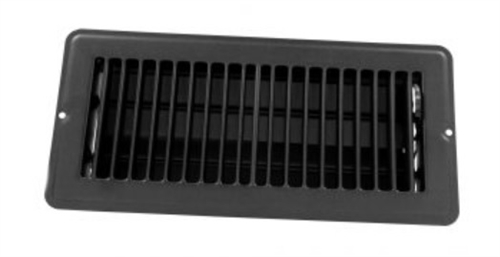 JR Products 02-29175 RV Steel Floor Register With Damper - Black