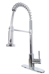 Empire Brass Stainless Steel Hi-Arc Kitchen Faucet w/ Coiled Spring Spout, 2.2 GPM - Chrome   