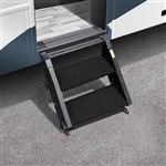 Prest-O-Fit Step Rug For StepAbove RV Entry Steps - 19.5" Width, 10.5" Depth - 2 Piece - Obsidian Black