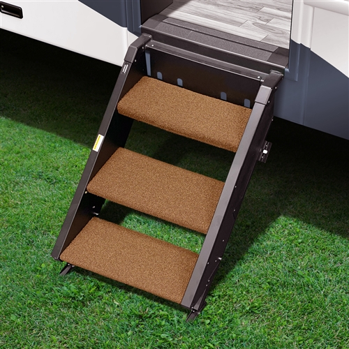 Prest-O-Fit 2-0513 Step Rug For StepAbove RV Entry Steps - 17.5" Width, 10.5" Depth - 3 Piece - Buckskin Brown