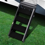 Prest-O-Fit Step Rug For StepAbove RV Entry Steps - 19.5" Width, 10.5" Depth - 4 Piece - Obsidian Black