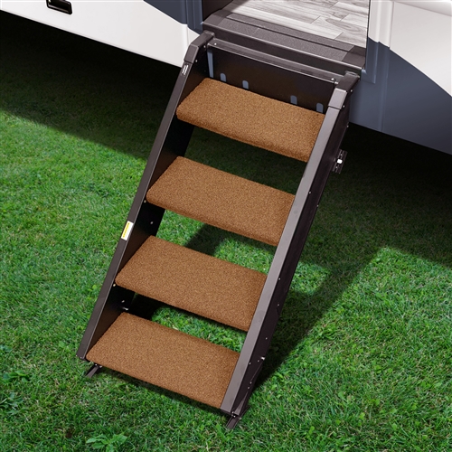 Prest-O-Fit 2-0531 Step Rug For StepAbove RV Entry Steps - 19.5" Width, 10.5" Depth - 4 Piece - Buckskin Brown