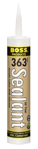 Accumetric 02434BR10 BOSS 363 Acrylic Latex Caulk Sealant With Silicone - Brown - 10.1 Oz