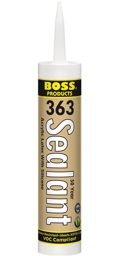 Accumetric 142297 BOSS 363 Acrylic Latex Caulk Sealant With Silicone - Clear - 10.1 Oz