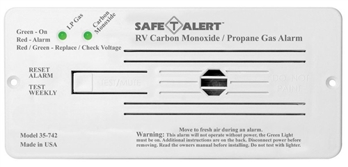 Safe-T-Alert 35-742-WT 35 Series Dual CO/LP Gas Detector - Flush Mount - White