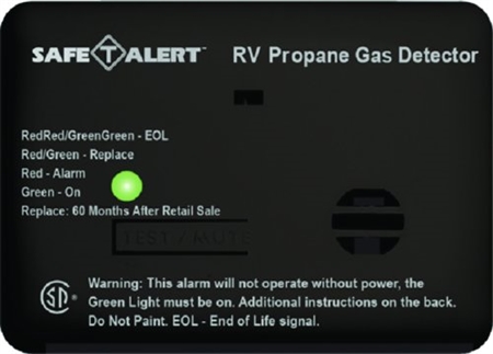 Safe-T-Alert 20-441-P-BL 20 Series Mini Propane/LP Gas Detector - Surface Mount - Black