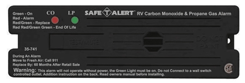 Safe-T-Alert 35 Series Dual CO/LP RV Gas Detector - Surface Mount - Black