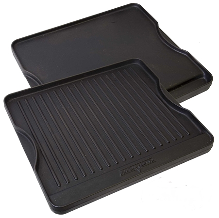 COMMERCIAL CHEF Pre-Seasoned Cast Iron Reversible Grill Griddle 20 x 10,  Black