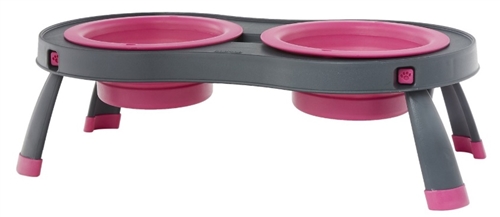 Dexas International PW1104322405 Double Large Elevated Pet Feeder - Pink