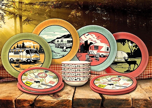 Camp Casual CC-001 Melamine RV Dish Set - 12 Piece