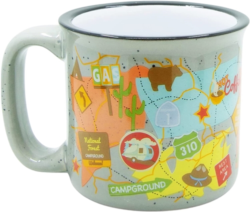 Camp Casual CC-004TMG Travel Map Travel Mug