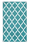 My Magic Carpet Moroccan Trellis Teal Washable Accent Rug, 3' x 5'