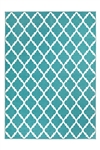 My Magic Carpet Moroccan Trellis Teal Washable Area Rug, 5' x 7'