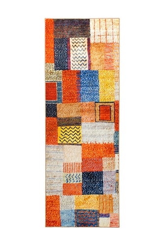 My Magic Carpet Patchwork Multicolor Washable Runner Rug, 2.5' x 7'