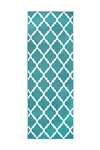 My Magic Carpet Moroccan Trellis Teal Washable Runner Rug, 2.5' x 5'