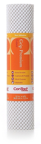 Con-Tact 04F-C6L52-06 Premium Non-Adhesive Shelf Grip - 4' x 12" - White