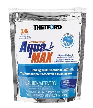 Thetford 96631 AquaMax Waste Holding RV Tank Treatment Drop-Ins - Spring Showers - 16 Ct