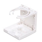 Attwood Dual-Ring Fold-Up Cup Holder, White             