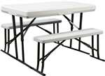 Faulkner 69863 Folding Table And Benches - 28-3/4" H x 44-1/2" W