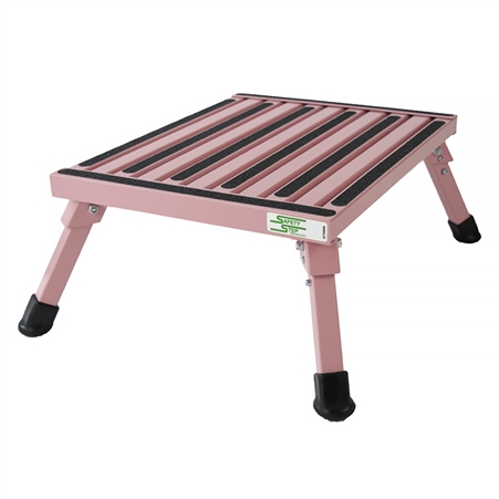 Safety Step F-08C-P Large Folding Step Stool - Pink - 8"