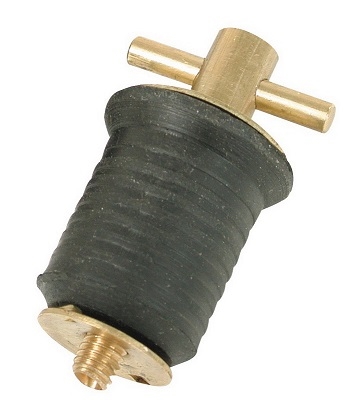 WhiteCap Industries S-0290C Turn-Twist Bailer Drain Plug, 1" Diameter, Brass